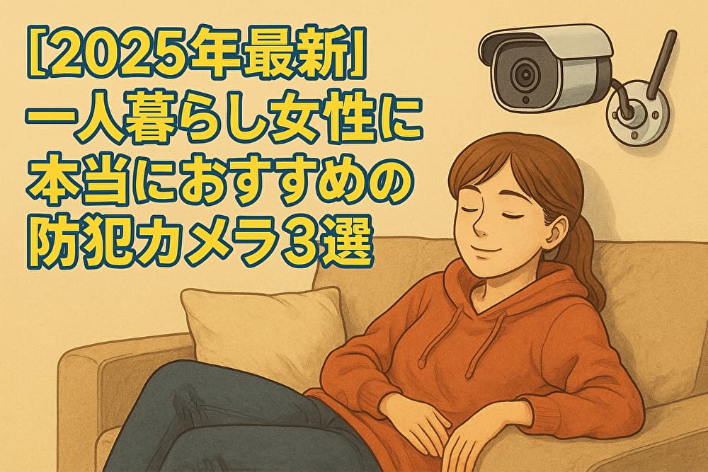 【2025年最新】一人暮らし女性に本当におすすめの防犯カメラ3選｜スマホ対応・室内設置で賃貸も安心のアイキャッチ画像